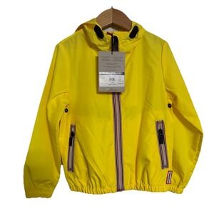 Hunter Size 5-6 Years Yellow Hunter Rain Jacket Kids Original Shell Jacket Logo